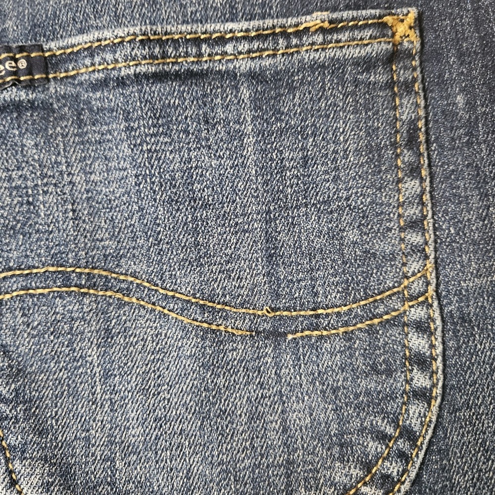 Lee Heritage Denim Shorts Women's Size 16 Relaxed Fit High Rise Button Fly Blue - Picture 5 of 8